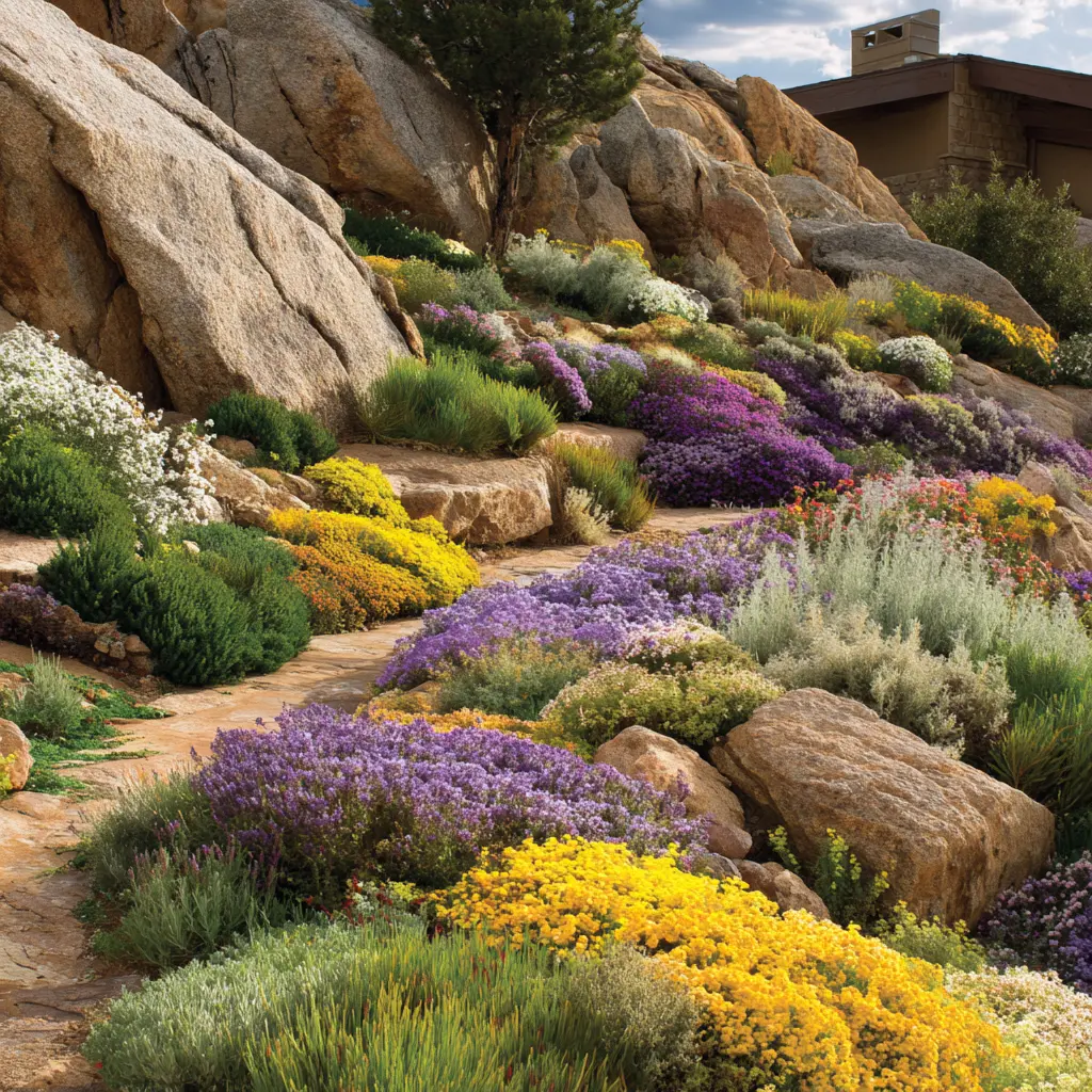 Colorful Hillside Rock Garden