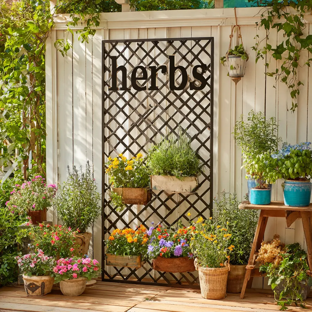Herb Wall Flower Tower with Rustic Charm