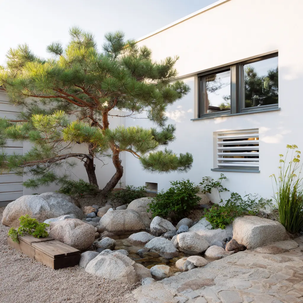 Minimalist Corner Garden with Zen Touch