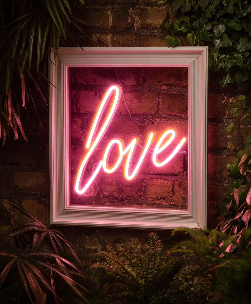 Add Glow with Neon Art on Garden Walls