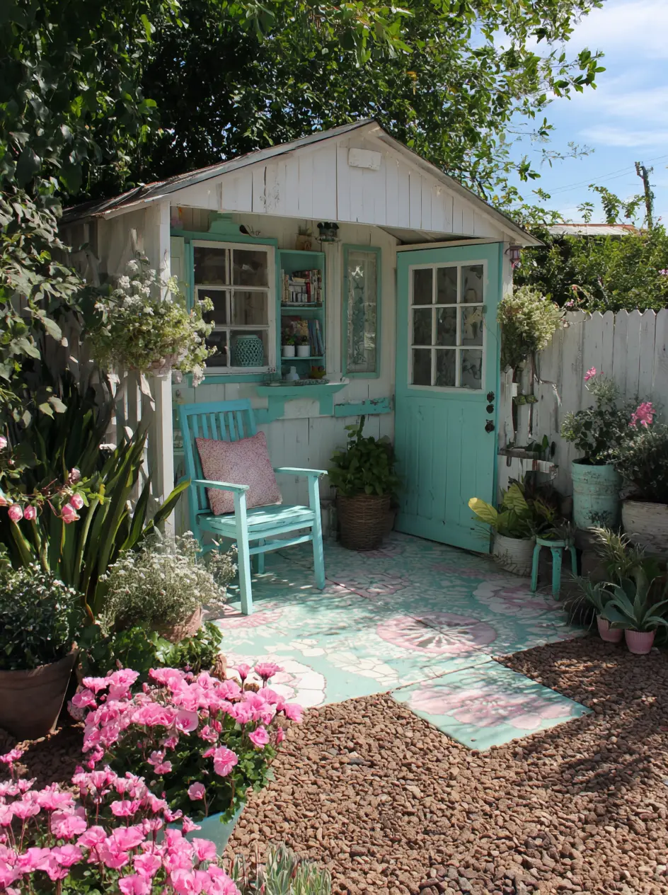 Painted Tile Stepping Stones
