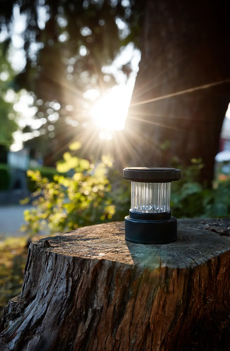 Wood Log Stump as a Rustic Outdoor Table