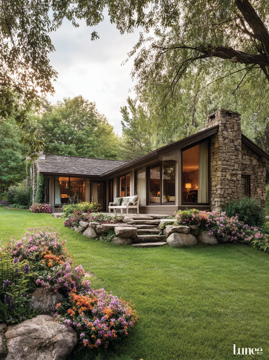 Cottage Rock Garden with Floral Charm