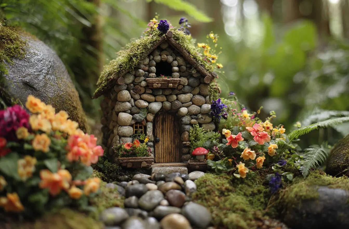 Mini Stone Cottage for Fairy Gardens