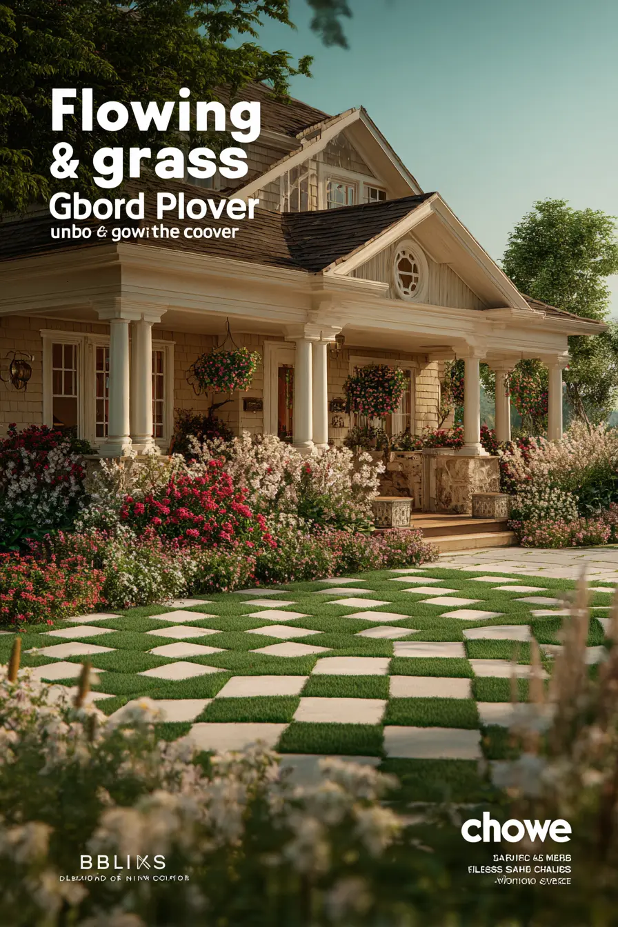 Checkerboard Garden with Blooming Borders
