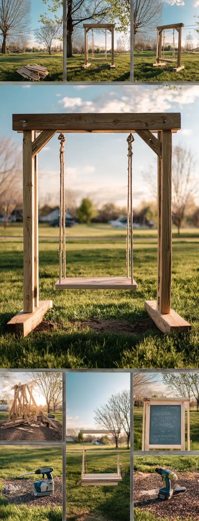 DIY Wooden Swing for Backyard Fun