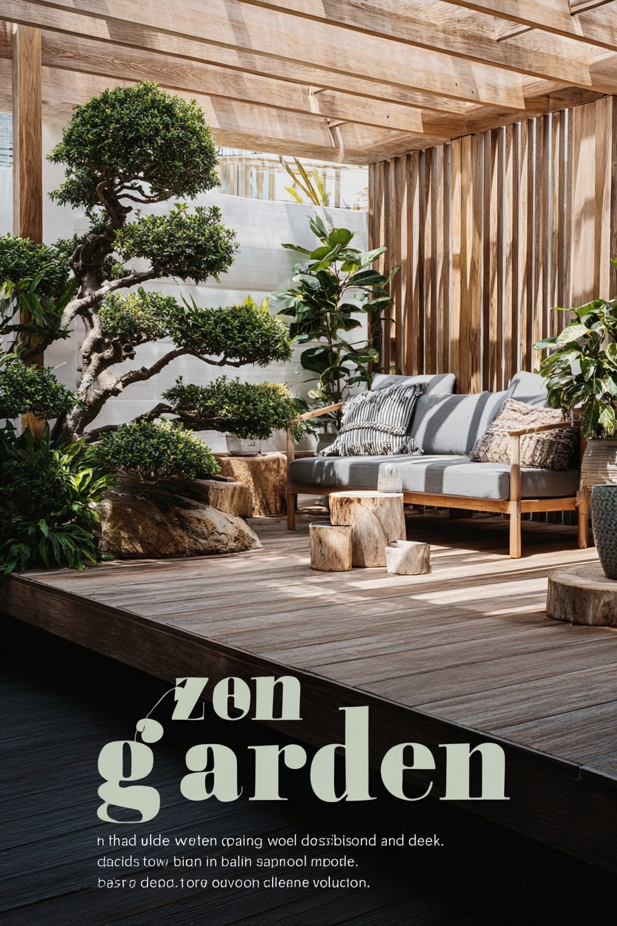 Zen Garden with Wooden Deck