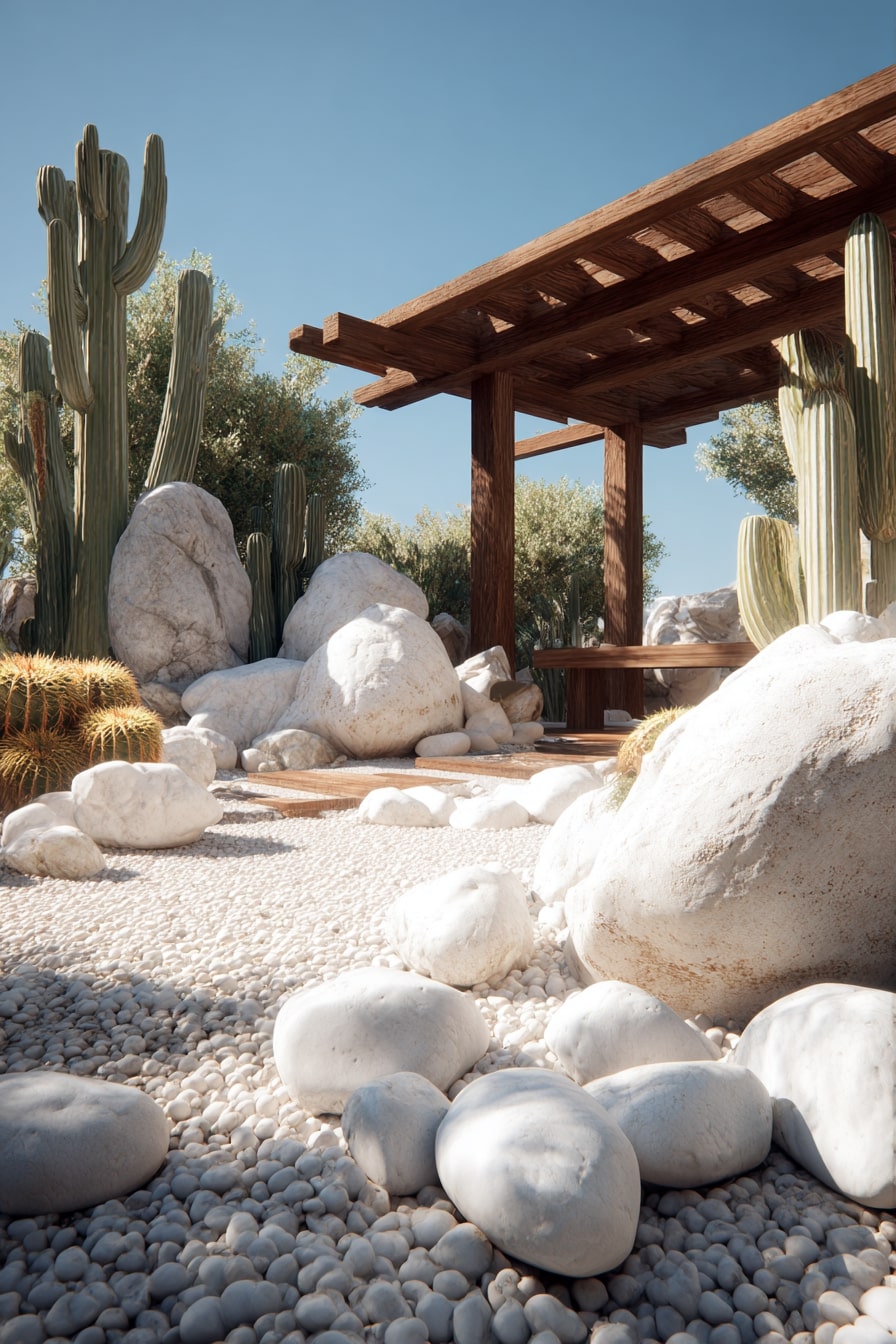 Desert Retreat with White Stone Grounding