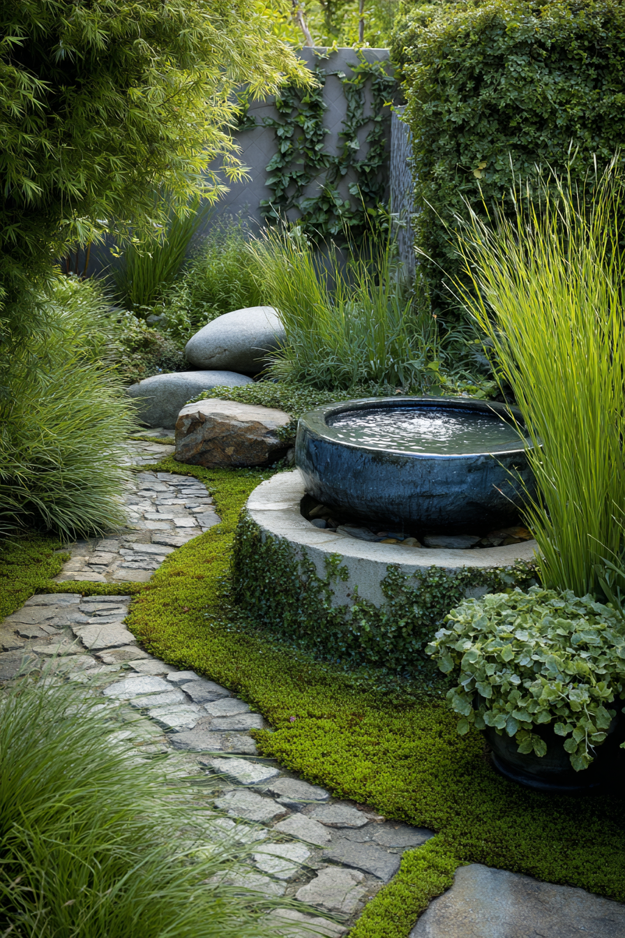 Courtyard Zen Vibes with Stone Path