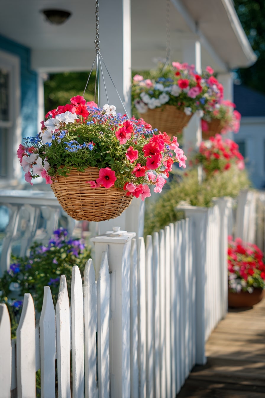 Brighten Porches with Hanging Baskets