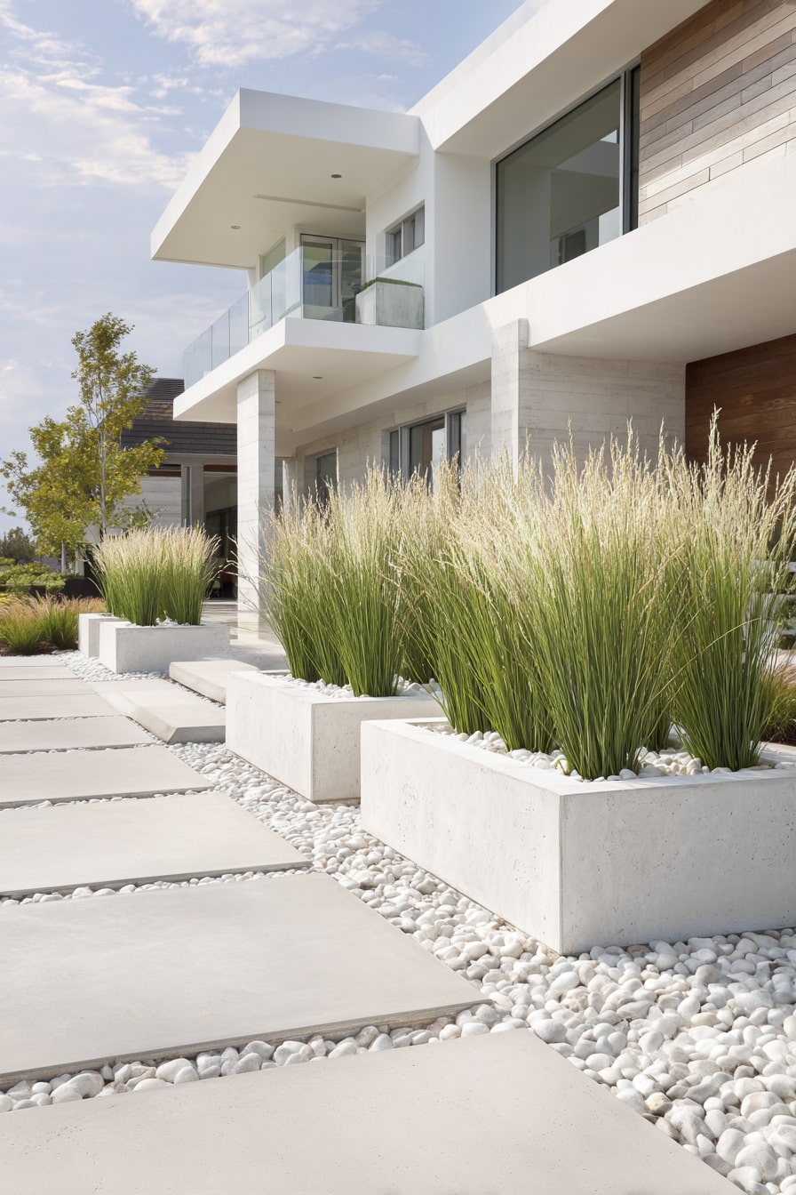 Modern Minimalist Front Yard with Clean Lines
