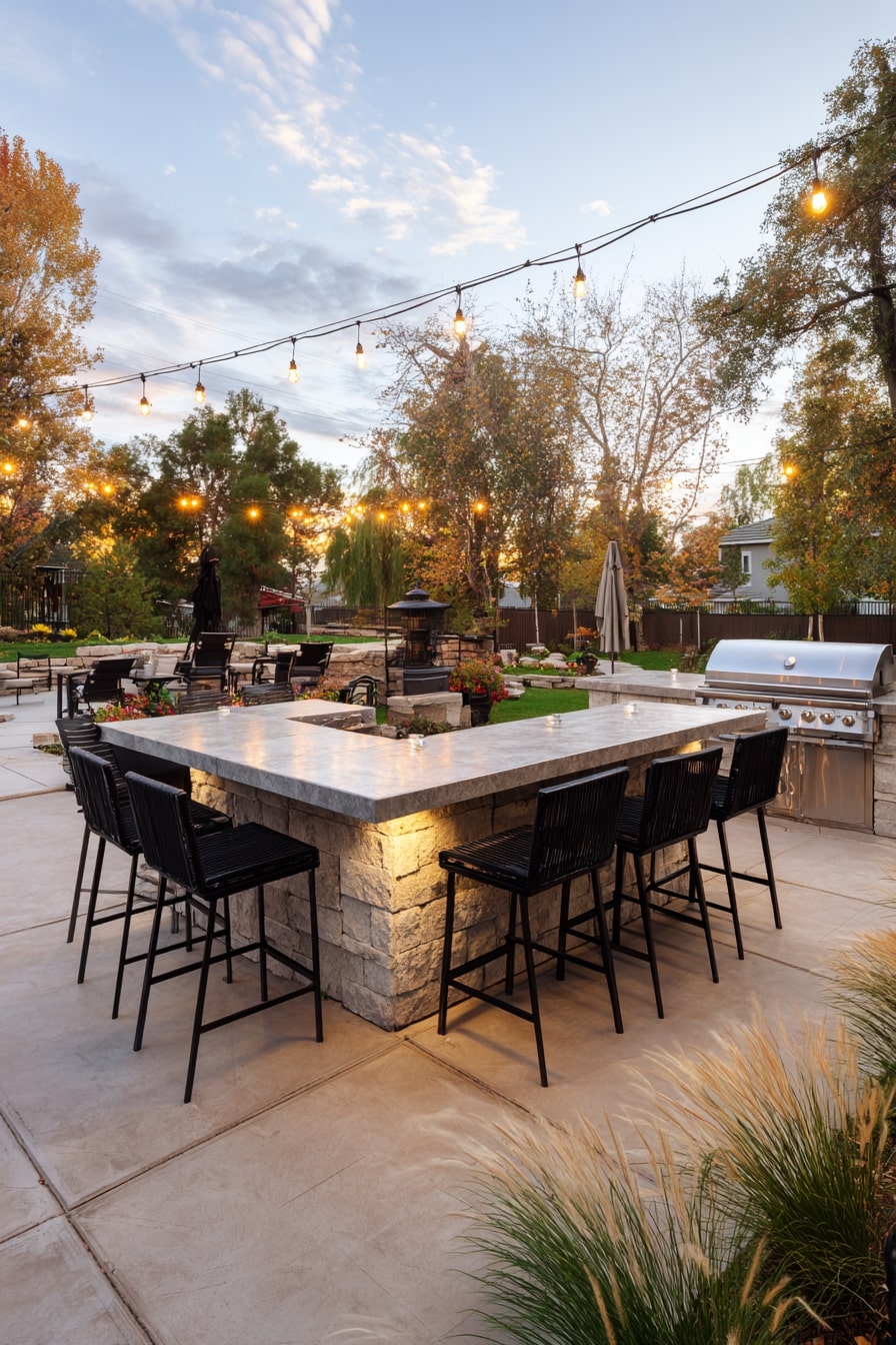 Multi-Level Patio with Outdoor Bar