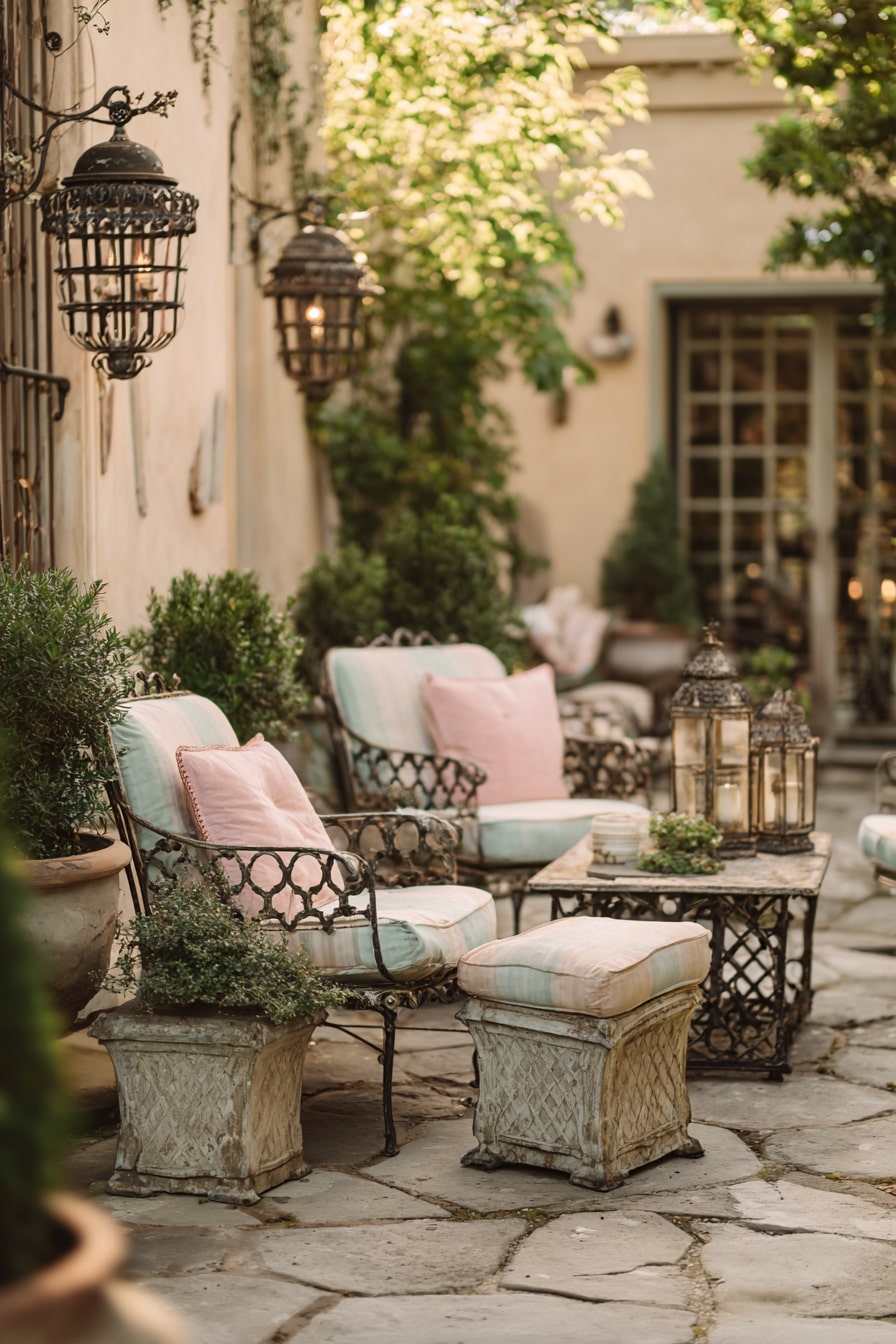 Vintage Garden Patio with Romantic Touch