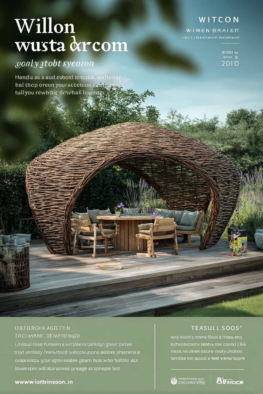 Woven Willow Patio Roof