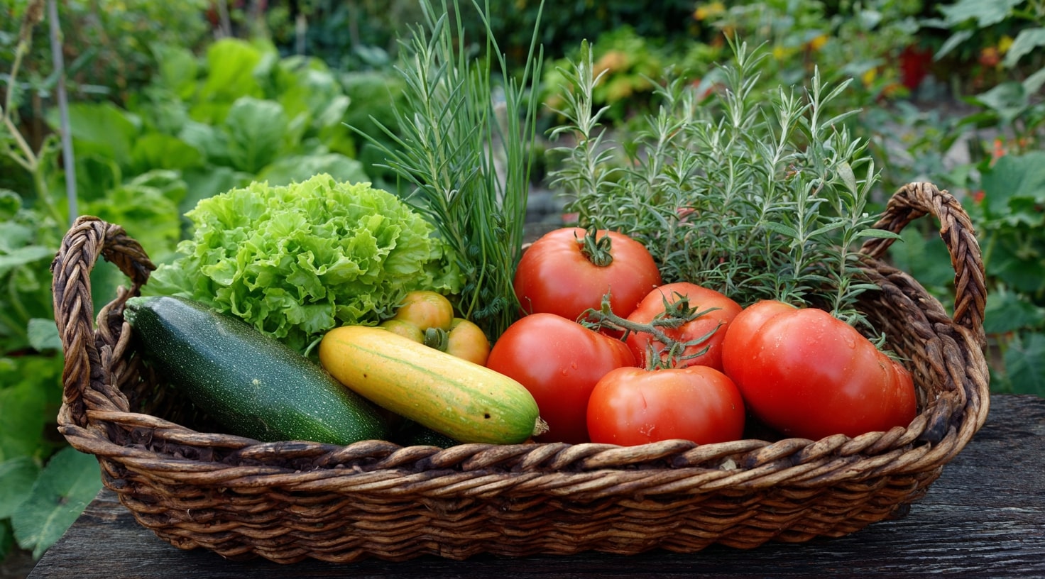 Harvest Basket Turned Garden Helper
