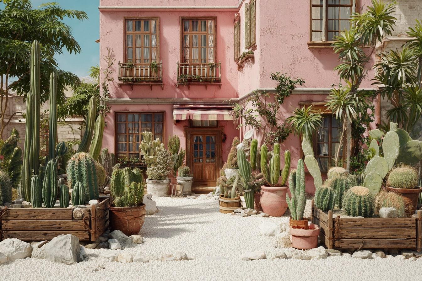 Cactus Garden Adding Charm to a Colorful Home