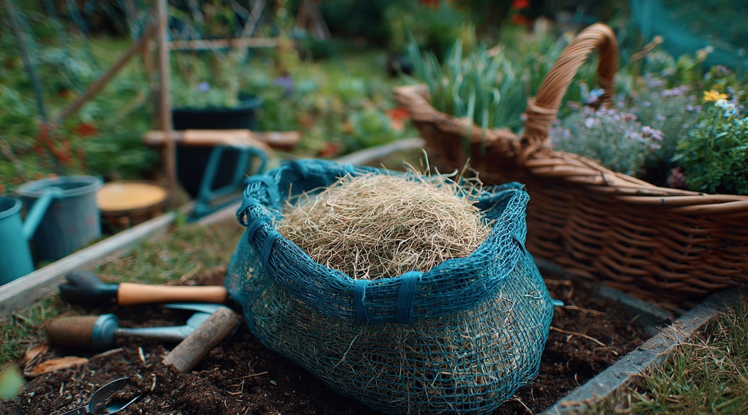 Laundry Basket for Collecting Mulch