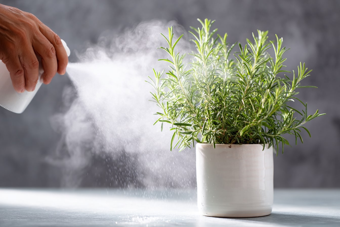 Misting Rosemary for Lasting Freshness