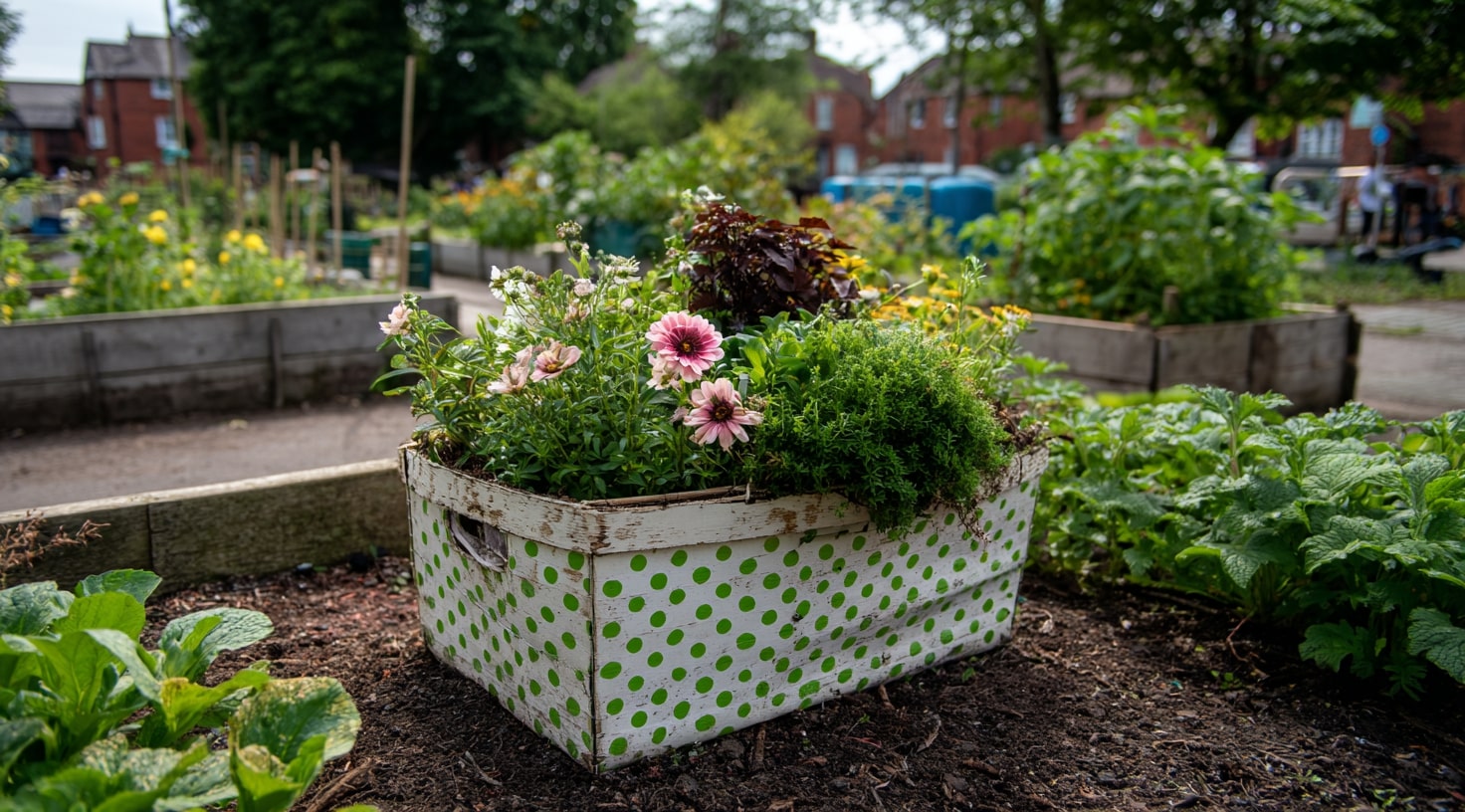 Laundry Basket Turned Flower Planter