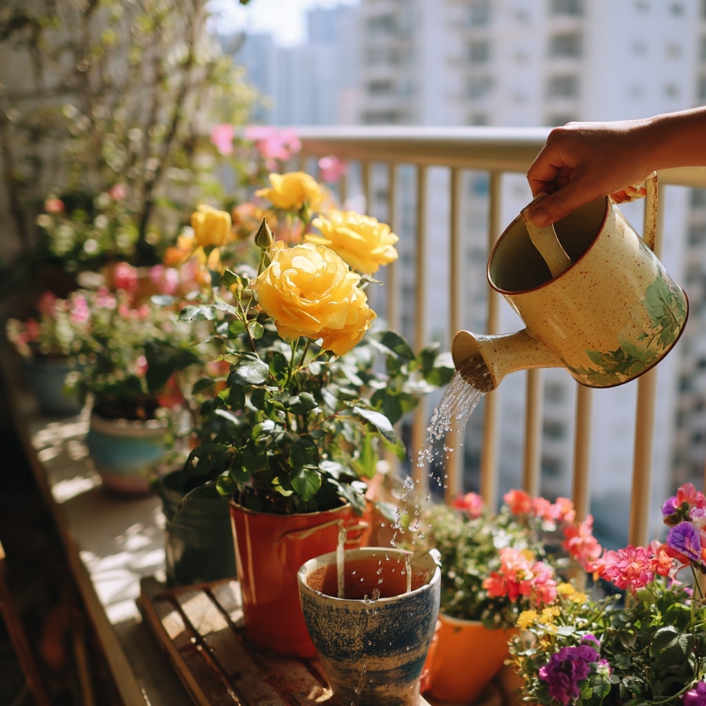 Nurturing Roses on a Balcony Garden