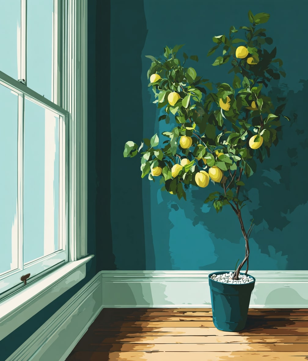 Thriving Lemon Tree from a Cup Start