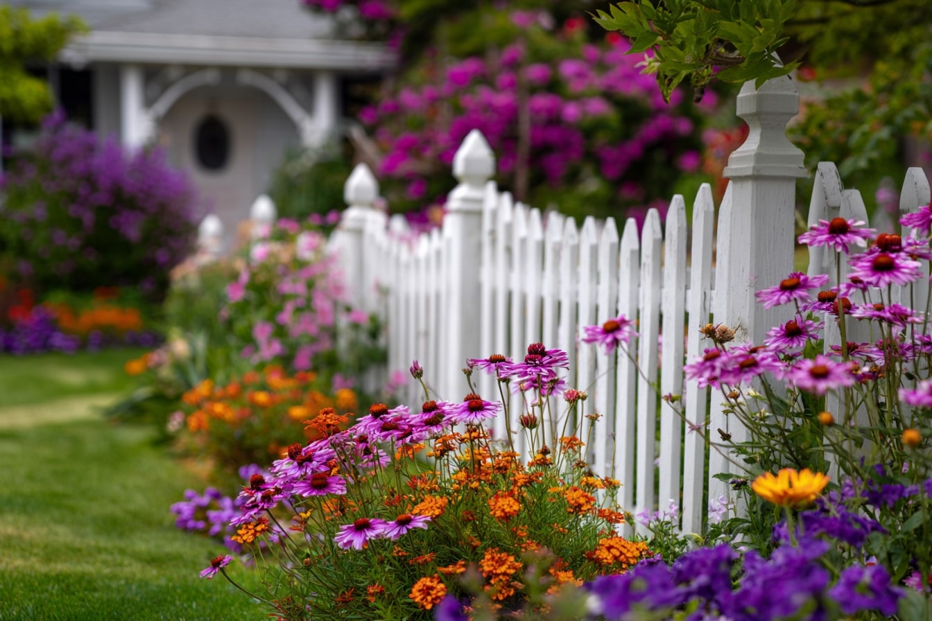 A White Fence Framed by Nature’s Gift