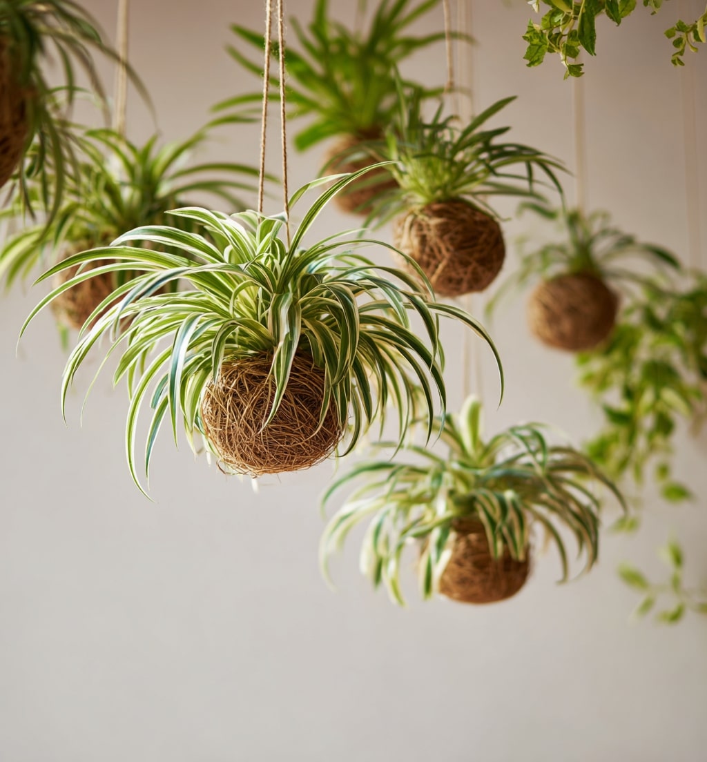 Hanging Spider Plants Bring Fresh Energy Indoors
