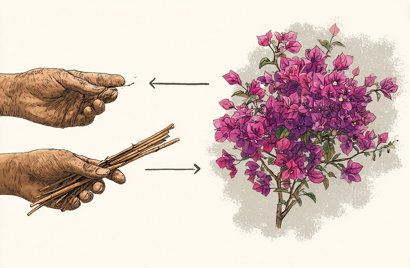 From Bougainvillea Cuttings to Blooming Plants