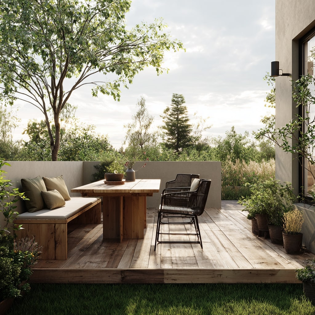 Modern Wooden Deck Retreat