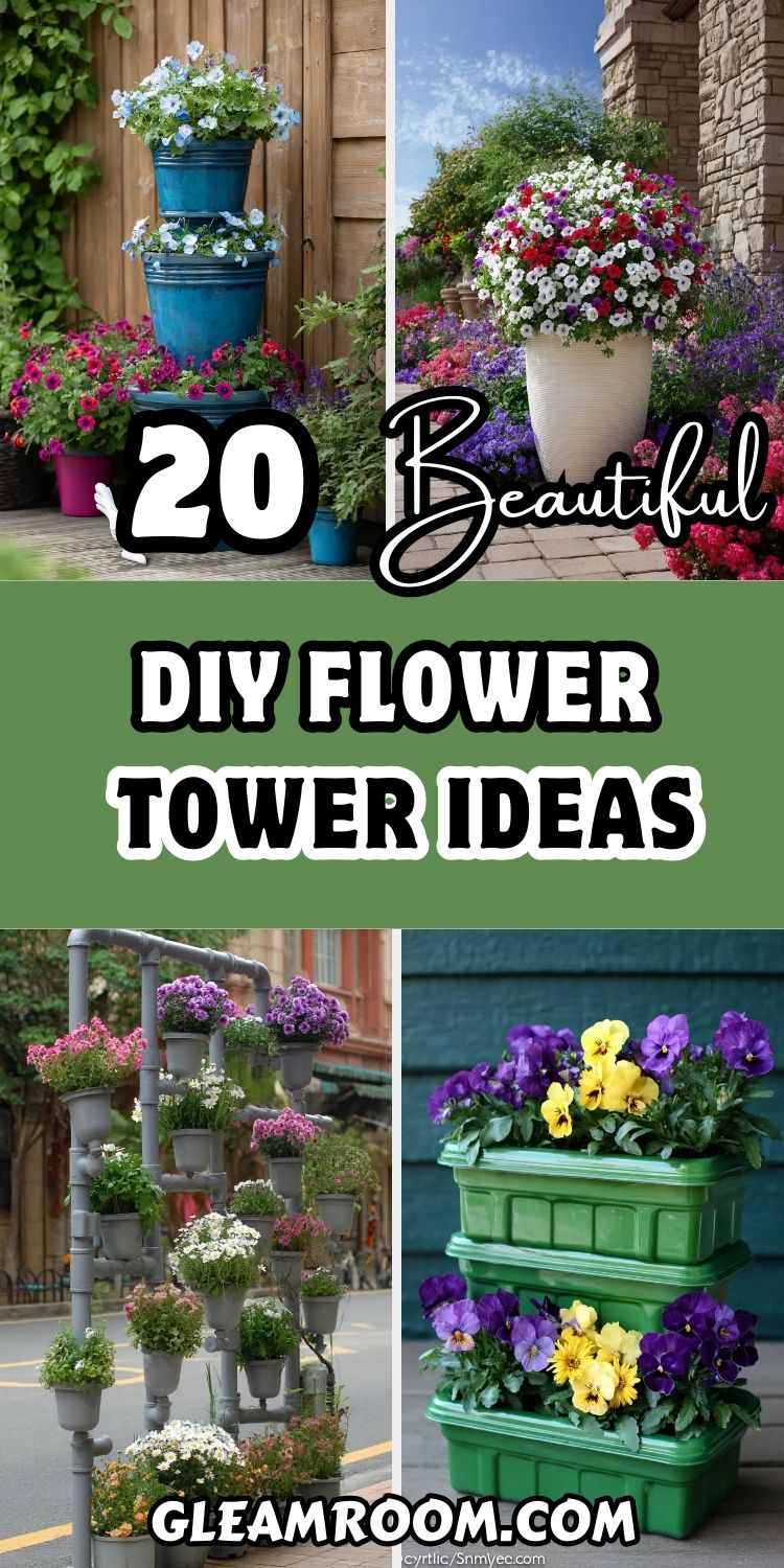 20 Beautiful DIY Flower Tower Ideas To Spruce Up Your Garden