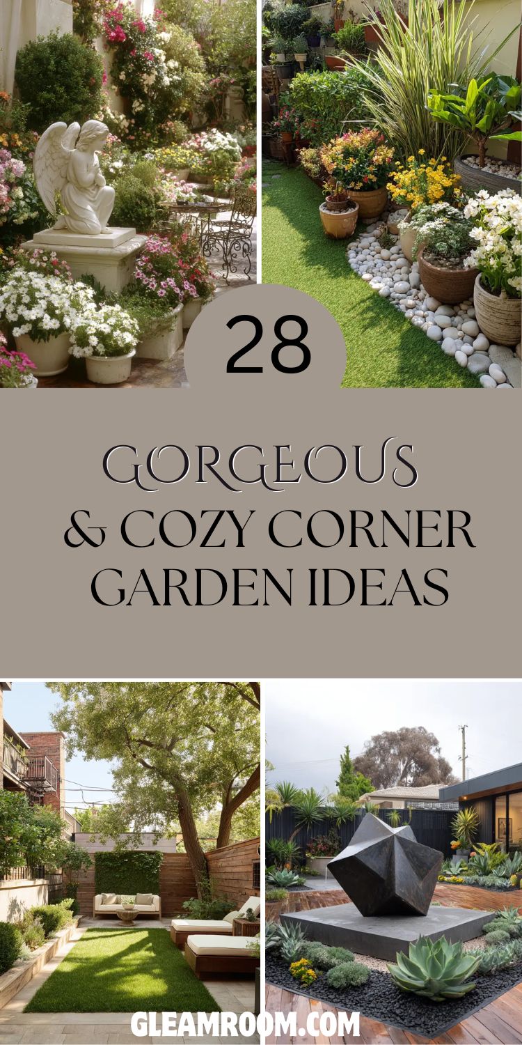 28 Gorgeous & Cozy Corner Garden Ideas for Your Backyard